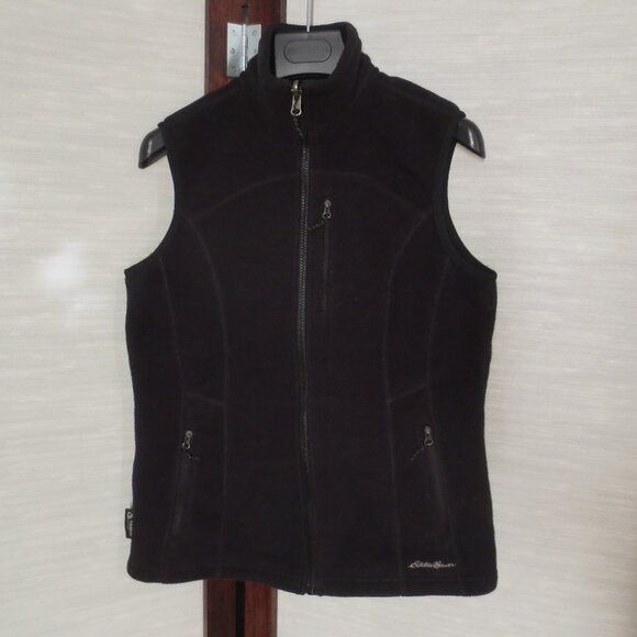Eddie Bauer Polartec Quality Black Fleece Layering Camping Hiking Climbing Vest - Picture 1 of 4